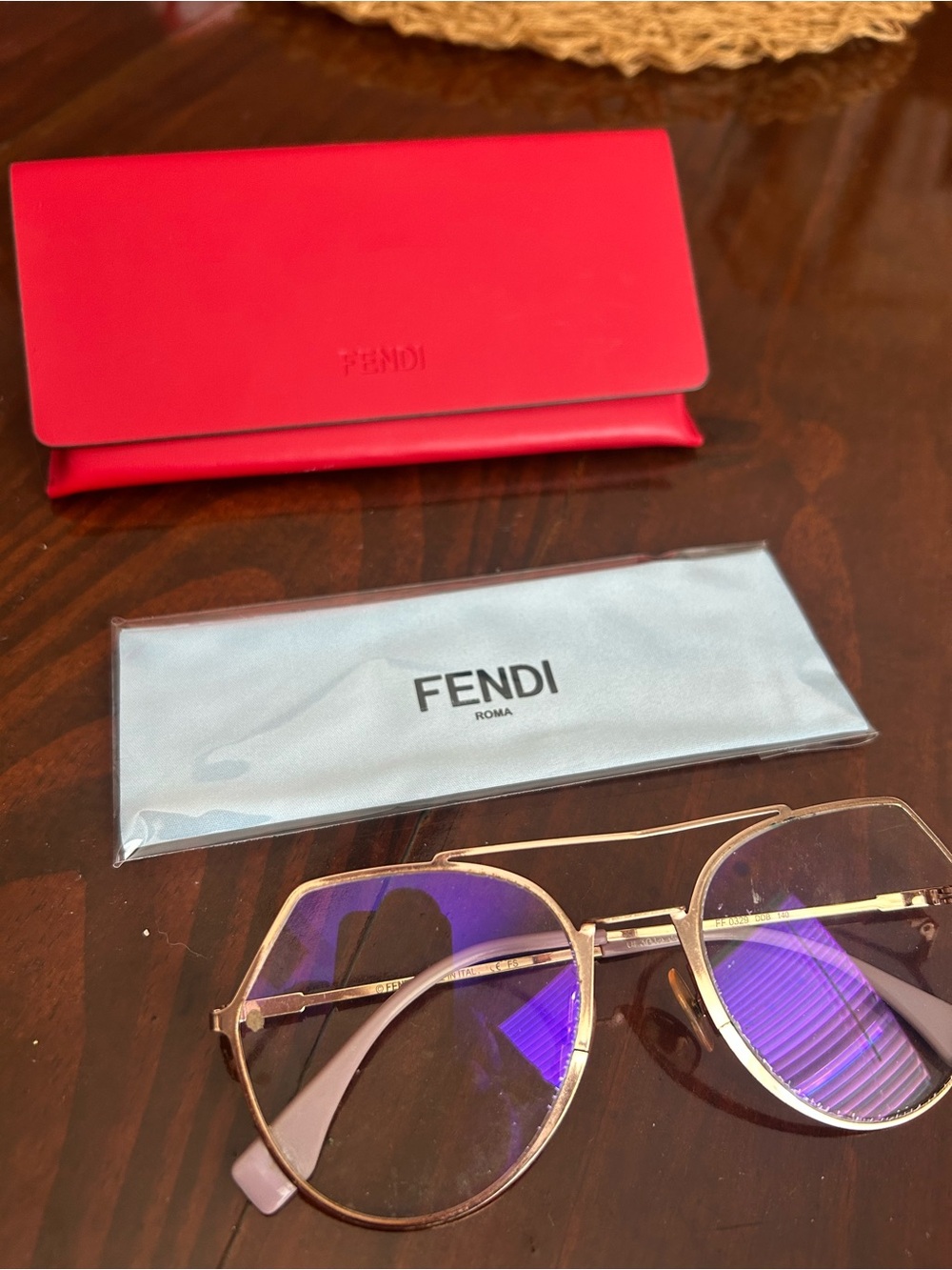 Fendi Women’s Gold Frame eyeglasses with fendi Case